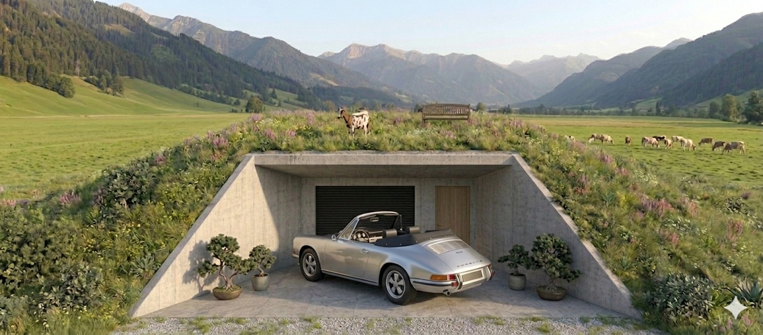 Erdhaus Garage