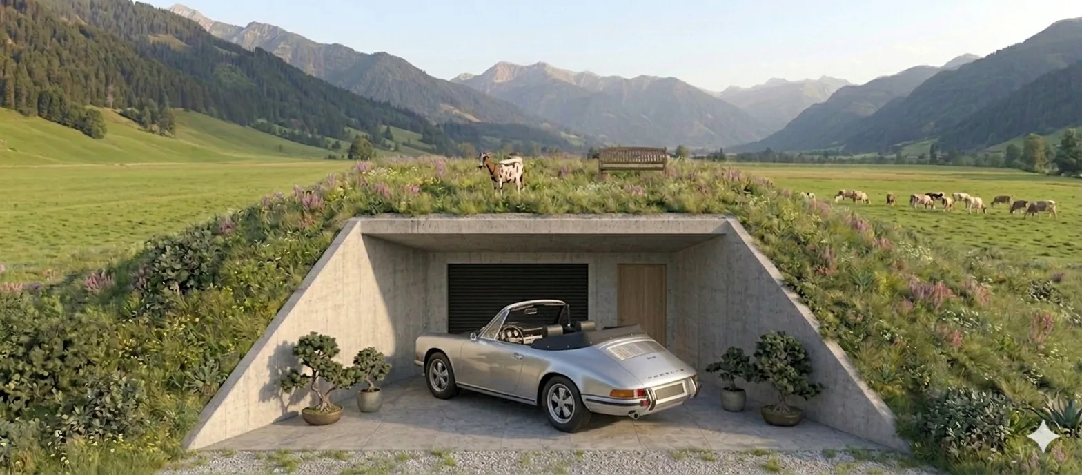 Erdhaus Garage